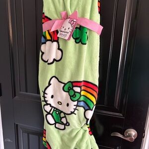 Hello Kitty St Patrick’s Green and Pink Blanket